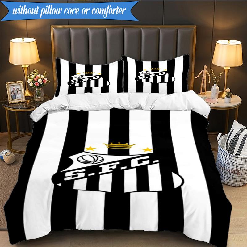 3PCS Fc Crest Design Printed Soft Bedding Set,Including 1pc Duvet Cover And 2pcs Pillowcases Perfect for Bedroom, Dormitory, Fan gift