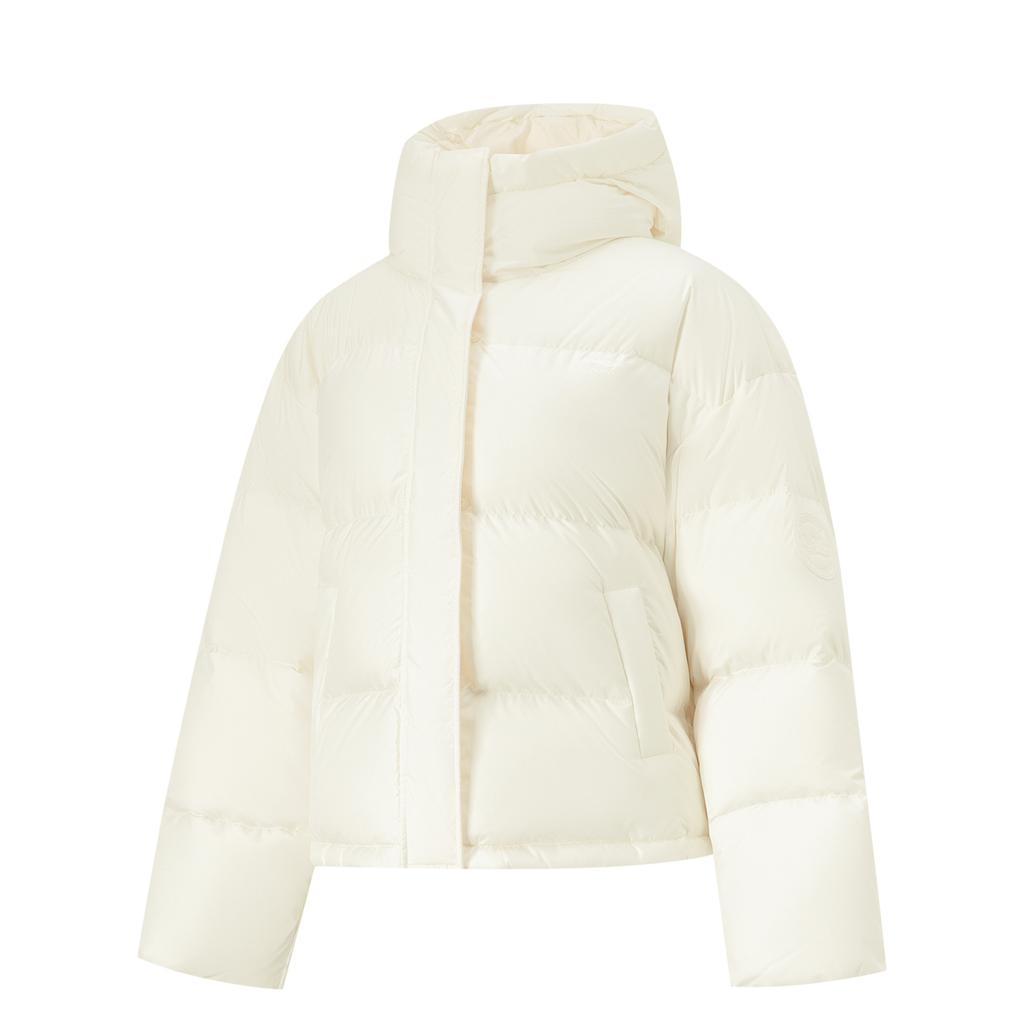 Li-Ning Comfortable Hooded Versatile Down Jacket Women outerwear Khaki AYMU530-1