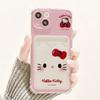 3D Bow Hello Kitty Bracelet Case For Iphone 13 12 11 Pro Max XR X XS Max 6 6S 7 8 Plus 13 Mini 17 Pro Max 5G Card Holder Cover