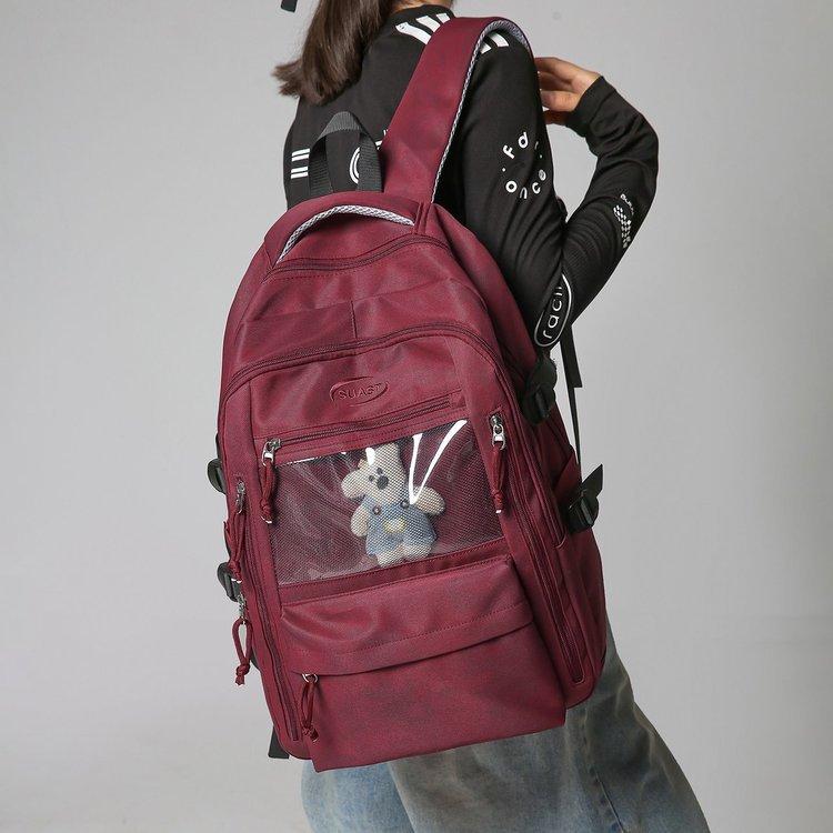 Schoolbag Lightweight School Bag Boys Camouflage Junior High School High School Students Large Capacity Backpack Women's Commuter Travel Computer