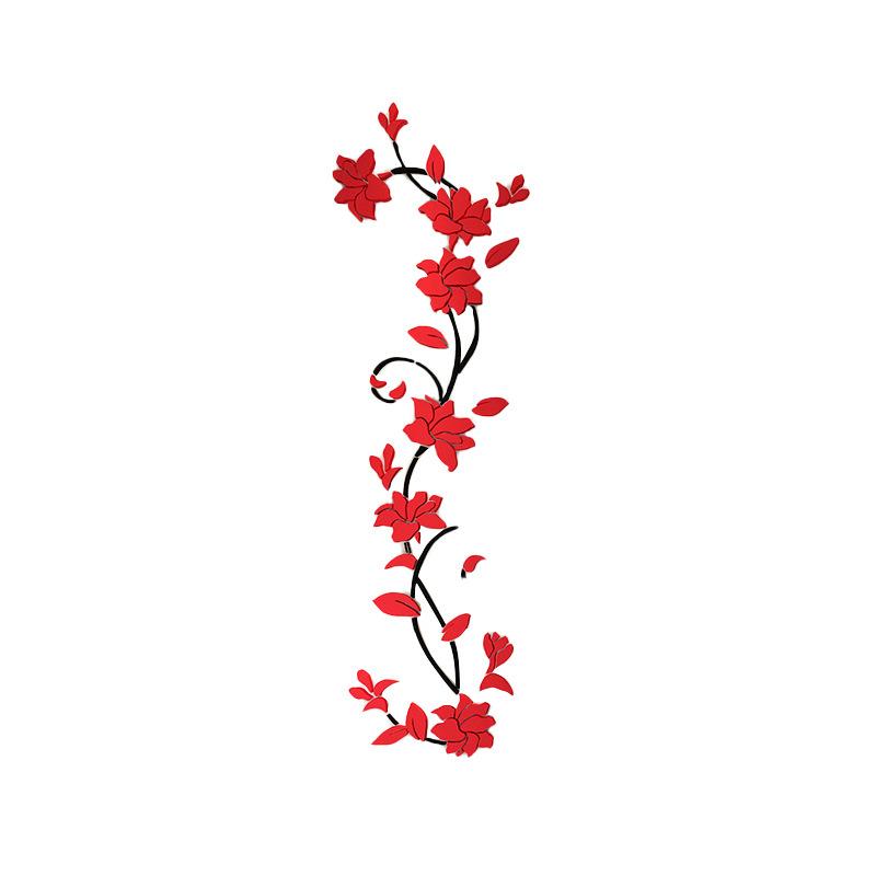 Acrylic Rose Mirror Wall Sticker for Living Room and Bedroom