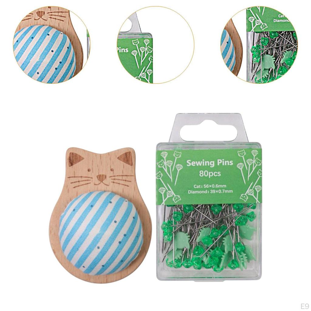 Compact Pincushion with 80 Straight Pins for Home And DIY Projects
