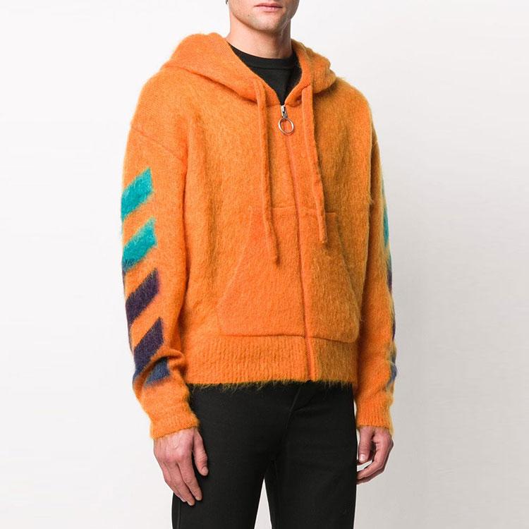 Off-White SS20 3D Logo Hooded Jacket Knitwear Men Outerwear Orange OMHA073R20B020231988