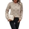 Women S Long Sleeve Pullover Knit Sweater Polka Dot Loose Fit