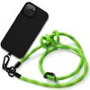 Cord Case for iPhone 15 Soft Silicone Black with Sturdy Green Cord