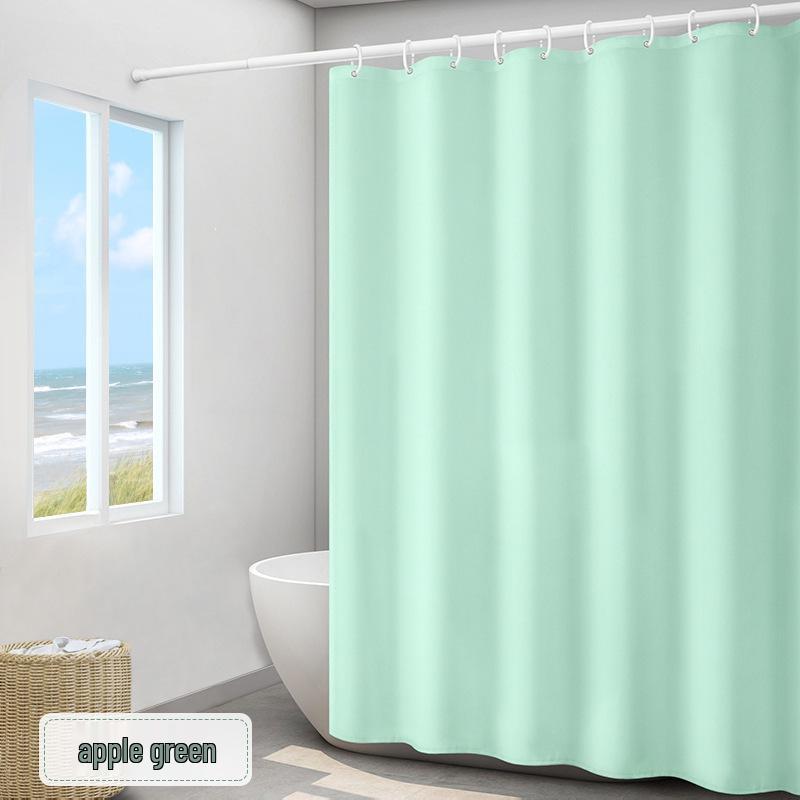 Thickened Solid Color Waterproof and Mildew-proof Polyester Shower Curtain