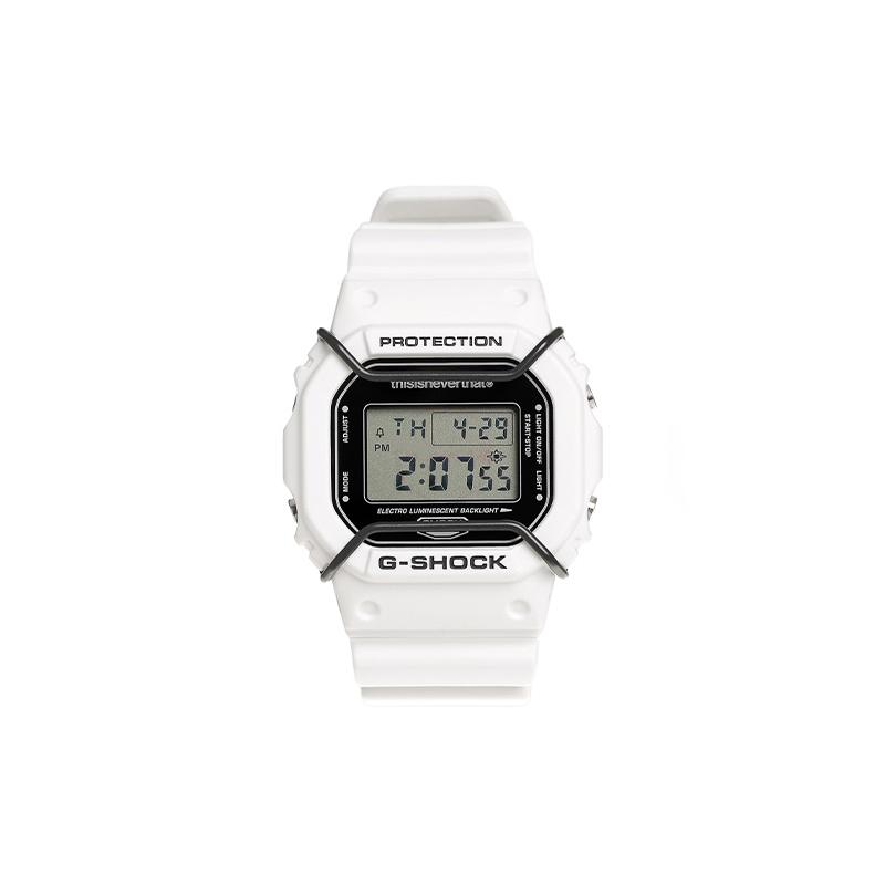 Casio G-SQUAD Series 200m Waterproof Digital Quartz Movement Resin Strap Japanese and Korean Watch Men's Watch White Dial DW-5600TNT-7DR