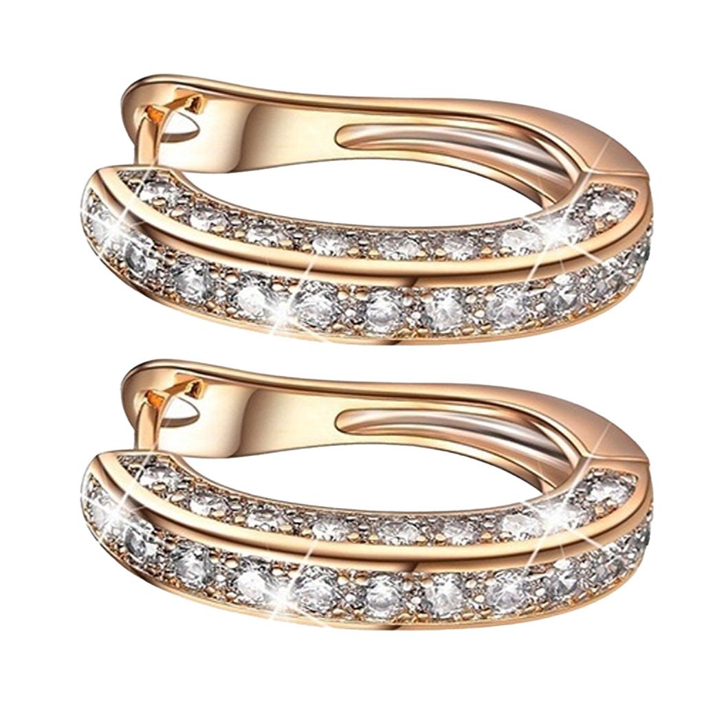 1 Pereche Știfturi de Urechi din Cristal Aurii Ușoare Luciose Rezistente la Culoare Dimensiune Compactă Rotunde Modă pentru Femei Fete