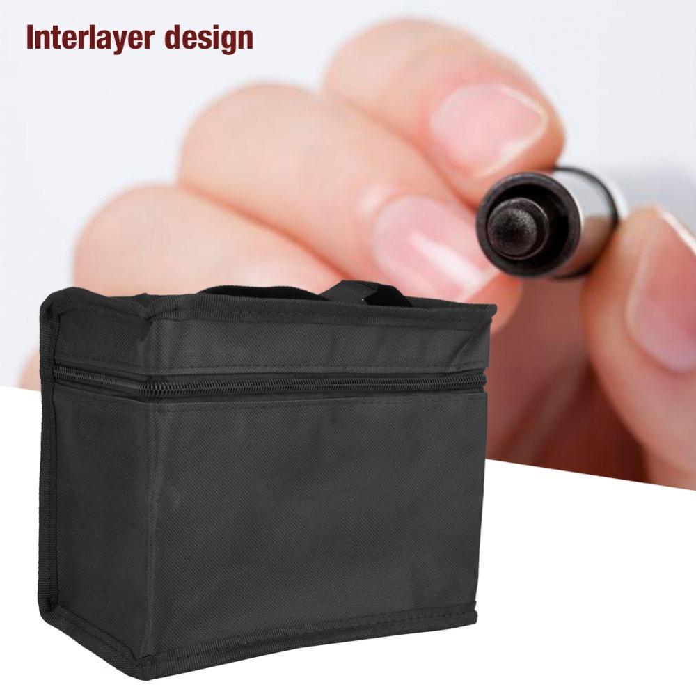 48/60/80 Marker Storage Bag Black Pen Case Easy Hand Grip Pen Organizer Daily Stationery Sorting