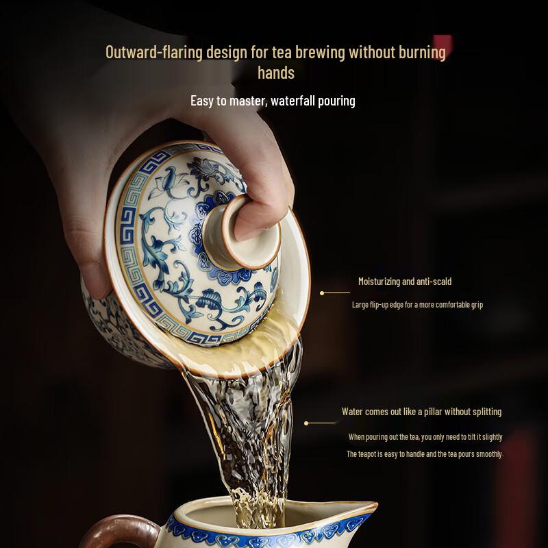 Ru Kiln Ceramic Gaiwan Tea Bowls & Sets