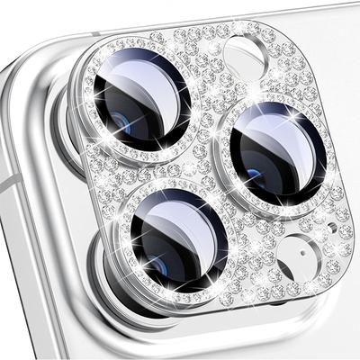Custodia protettiva per obiettivo della fotocamera con strass e glitter per iPhone 16 Pro Max 15 Plus 14 13 Mini 12 11 Accessori per la protezione del telefono iPhone 16 16Plus