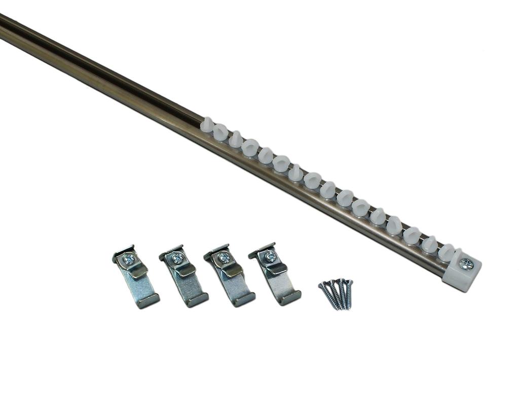 Nicchu Seisakusho HCS-18 Single Home Set C-Type Curtain Rail, Stainless Steel, Length: 1820mm