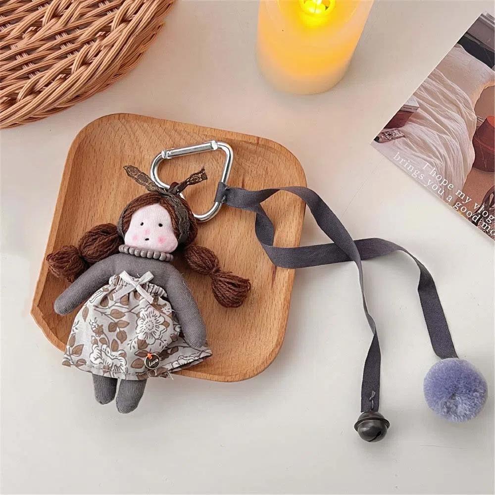 

Double Ponytail Braid Doll Girls Doll Plush Keychain Bag Hanging Cartoon Bag Pendant Kids Toys серый