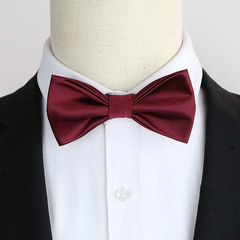 Black Men'S Bow Tie Groom Best Man Mc Host Dress Suit Burgundy Trendy Bow Tie Blue