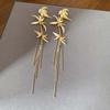 Zinc Zinc Alloy Long Tassel Dangle Earrings Chinese Ancient Style Ear Jewelry Bamboo Leaf Earrings  Party