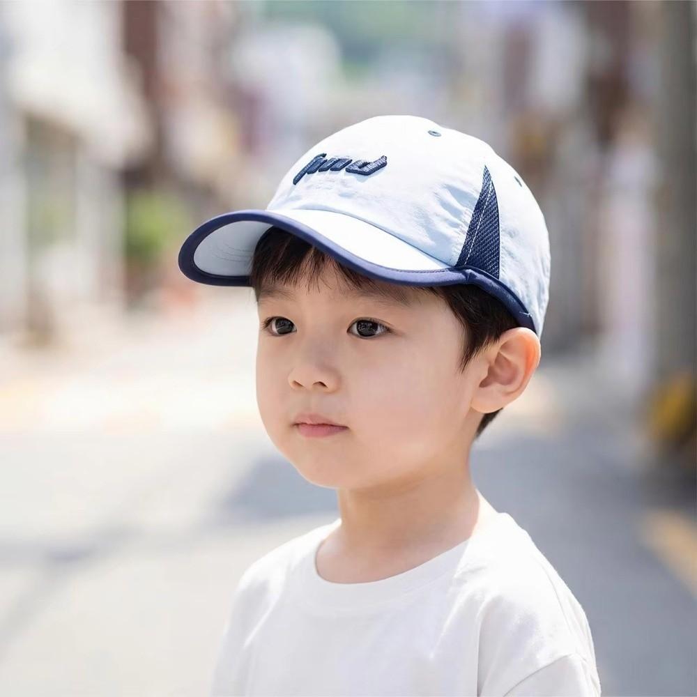 Thin Kids Sun Hats Letter Embroidery Outdoor Sunshade Caps Quick Dry Caps for Children Aged 2-8