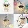 2 Pcs Solar Spiral Hanging Lantern Warm White Water Proof Outdoor LED Hanging Light for Garden Landscape