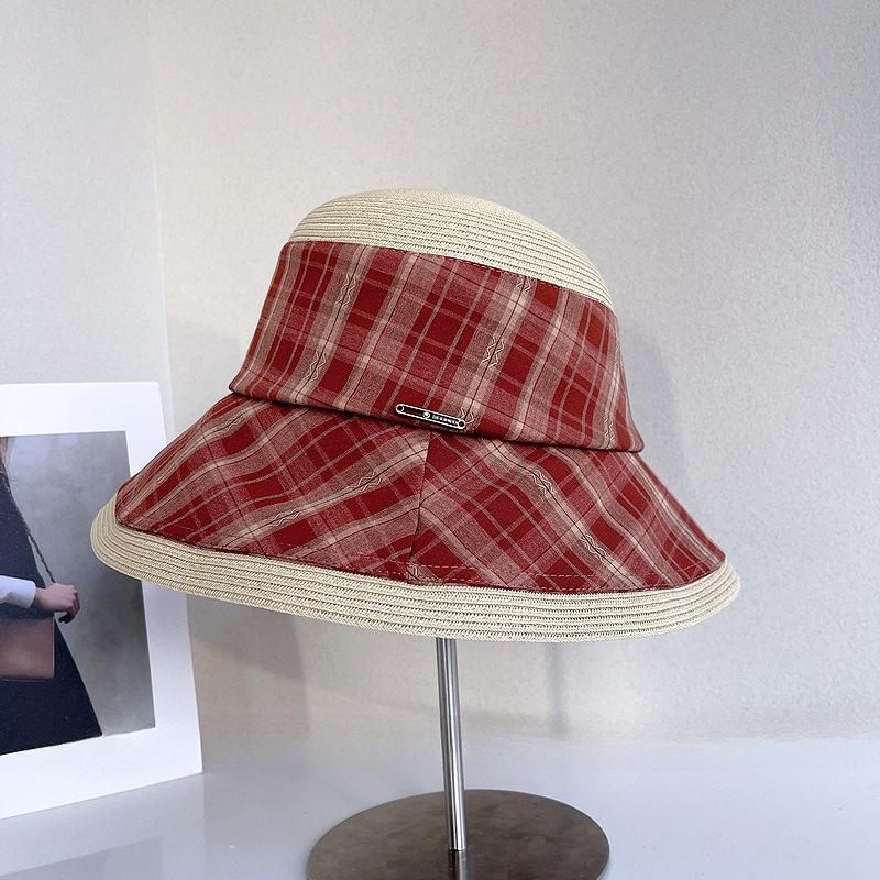 

Japanese Linen Towel Patchwork Stylish Summer Beach Hat Women Versatile Comfortable Sun Hat Outdoor Vacation Fishing Hat 56-58CM