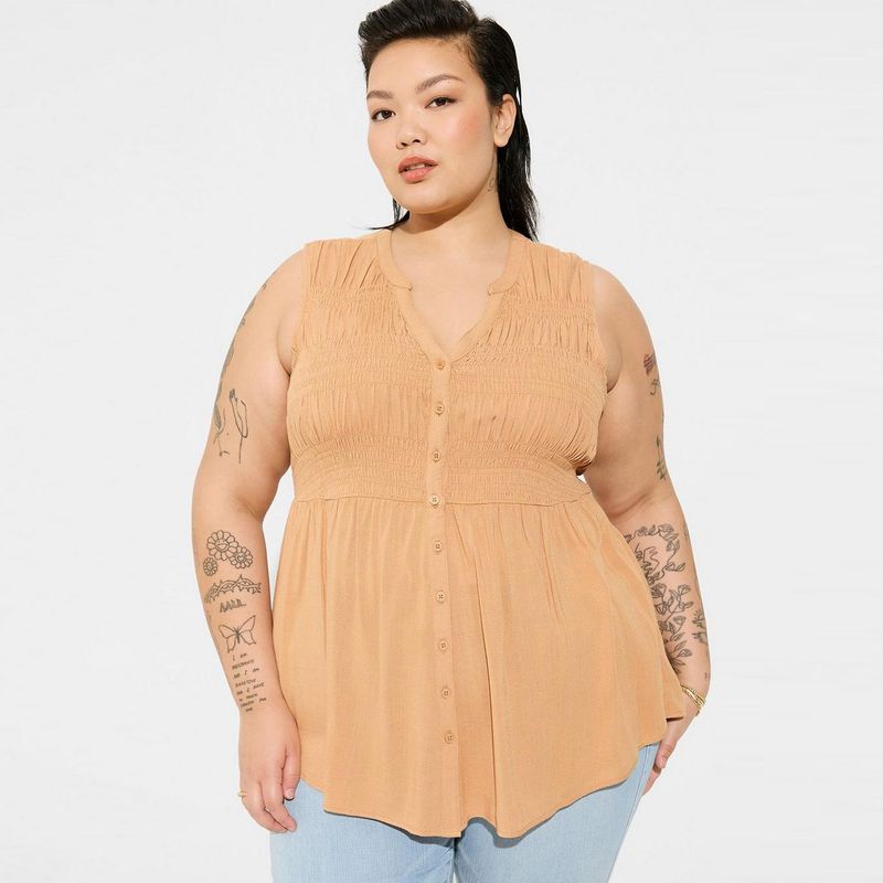 

European and American Orders Foreign Trade Plus size women clothing Waist Hugging Slimming Sleeveless Vest Loose Top Bottoming Shirt Summer Y54 Light brown 2