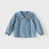 David Bella Girls' Pure Cotton Shirt 2026 New Spring Collection Children's Denim Top Stylish Baby Shirt Children's Clothing