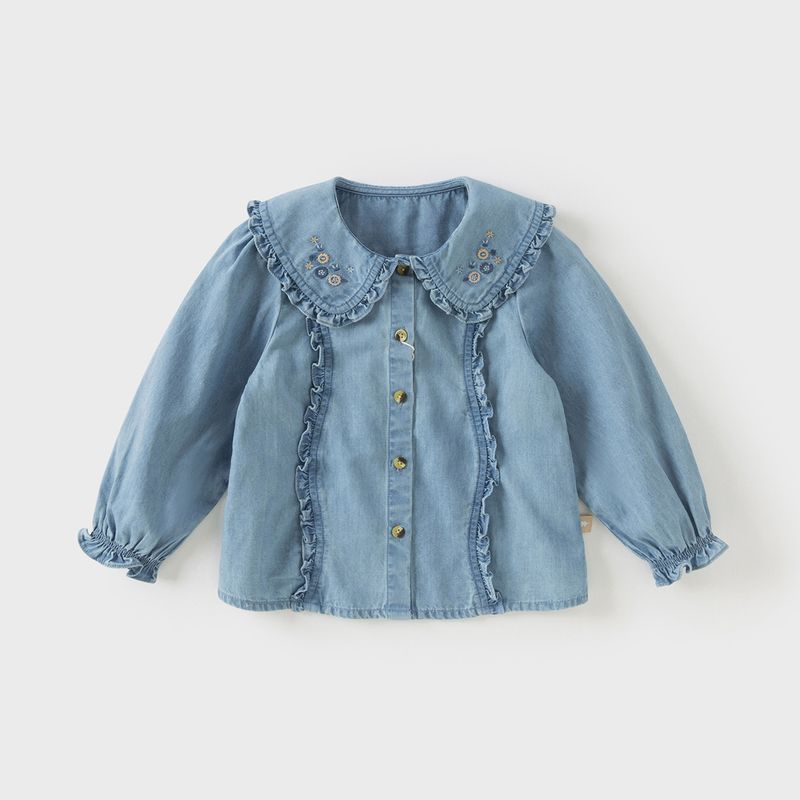 David Bella Girls  Pure Cotton Shirt 2026 New Spring Collection Children s Denim Top Stylish Baby Shirt Children s Clothing