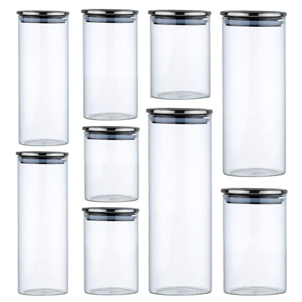 With Stainless Steel Lid Sealed Can Transparent Coffee Bar Station Organizer  Kitchen Supplies
