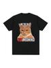 Mewing NOT Meowing Print Crew Cute Cats Neck T-Shirt Casual Loose Short Sleeve Fashion Summer T-Shirts Tops Women's Clothing