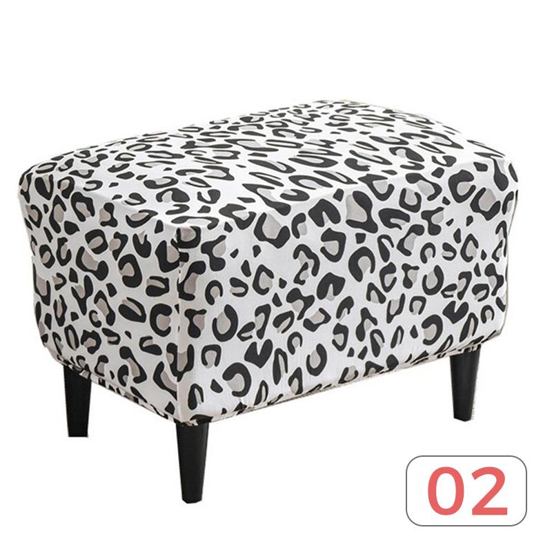Nordic Style Ottoman Covers Spandex Rectangle Stool Cover All-inclusive Footstool Covers Furniture Protector Sofa Footrest Cover