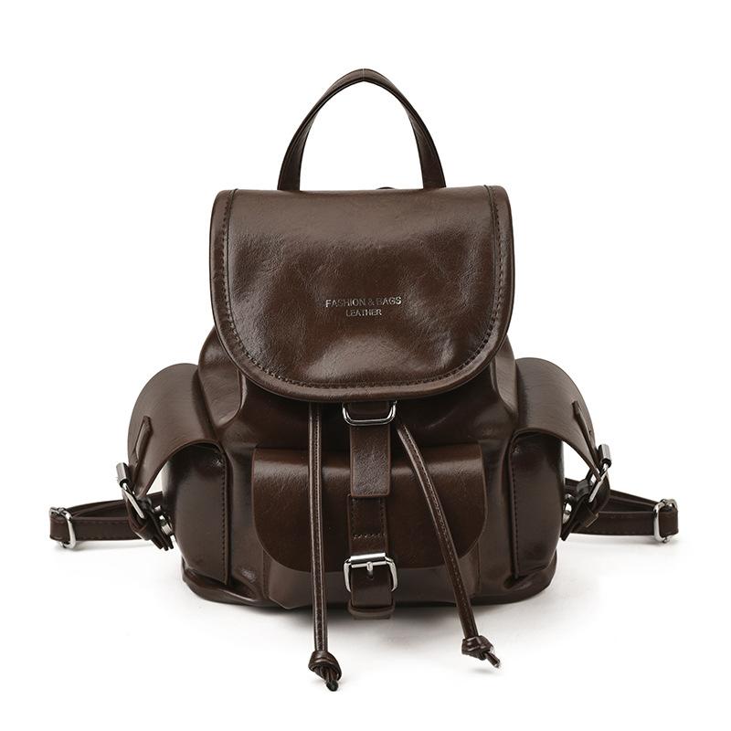 Autumn and winter retro high-end backpack women's commuting daily large-capacity backpack fashionable versatile student travel schoolbag