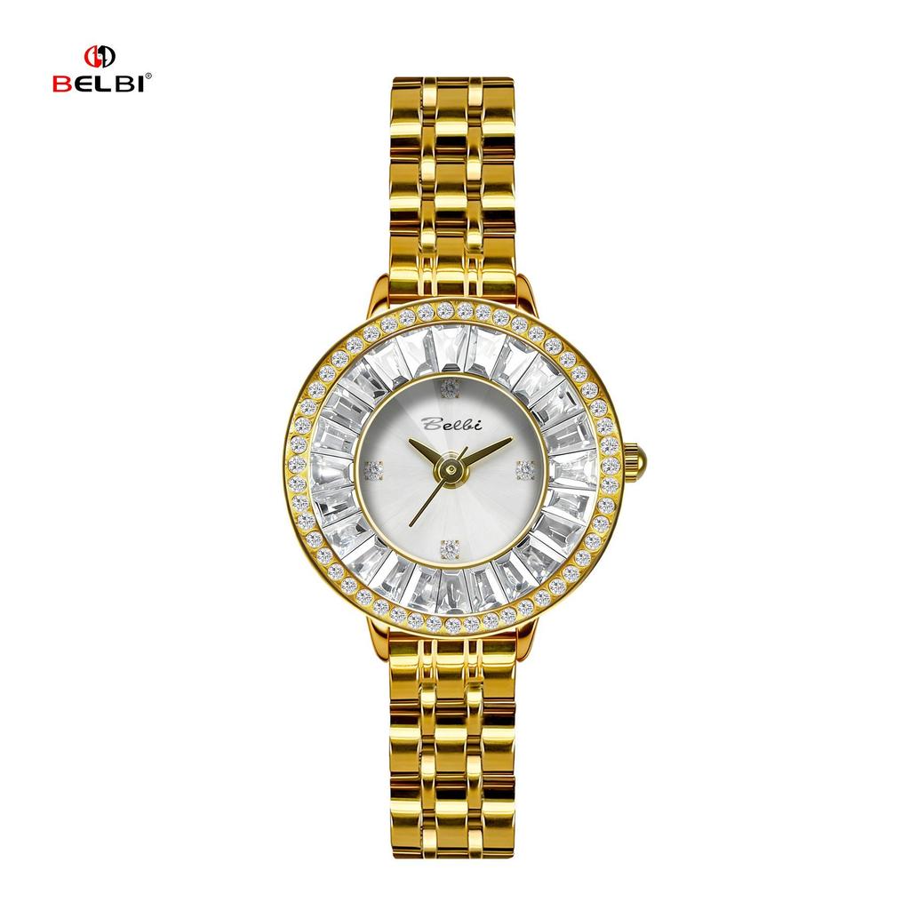 Fashion Ladies Quartz Watch with Sparkling Crystal Stainless Steel Bracelet Wristwatch Elegant Business Dress Watch for Women
