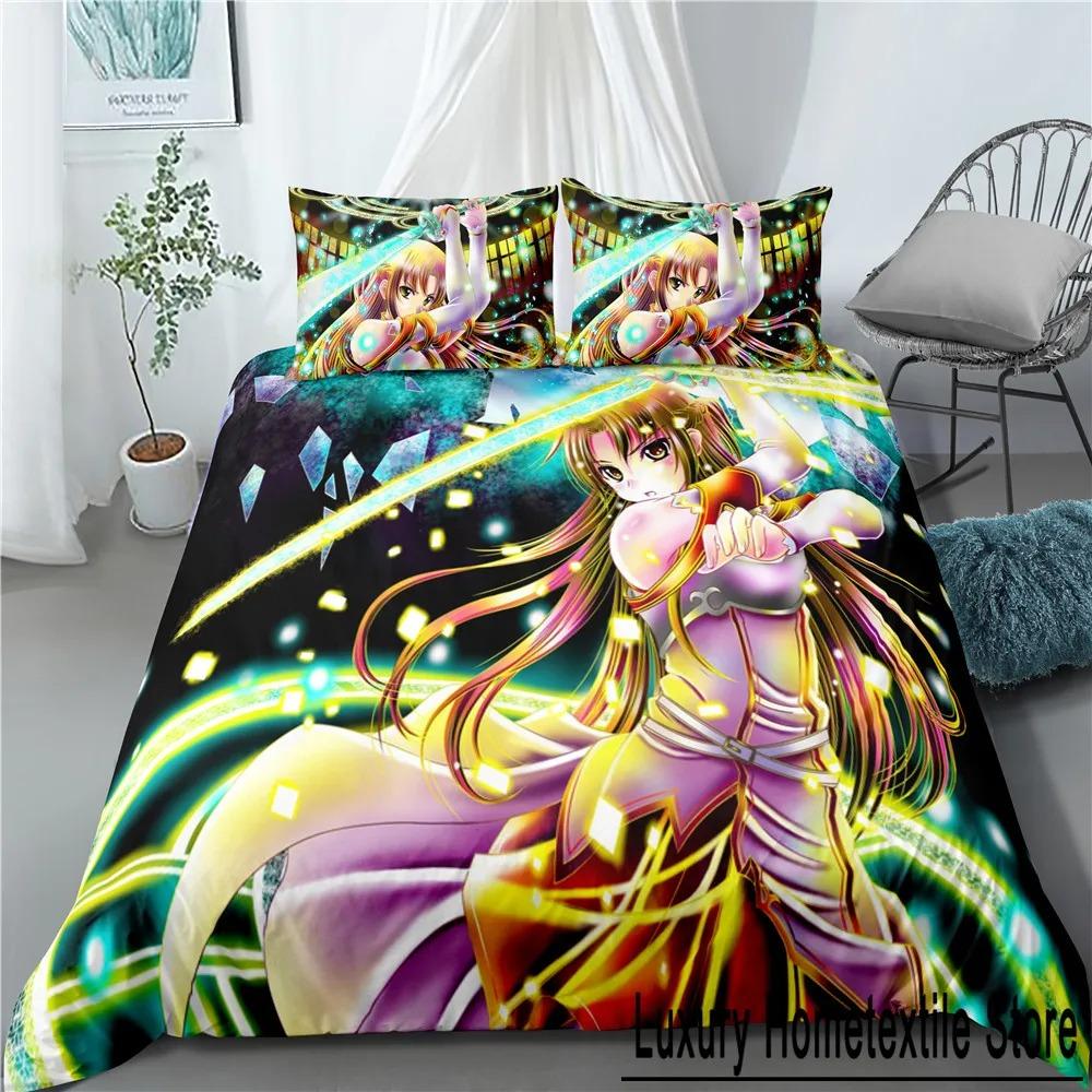 

Новое Аниме Sword Art Online 3D Постельное Белье Пододеяльники Домашний Текстиль Детский Пододеяльник Комплекты Постельного Белья Комплект для Кровати Домашний Декор С Наволочкой 70x133cm 2pcs