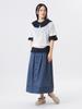 Beams Boy Women's Dotted Front Open Skirt, Navy, One Size, 13270128803