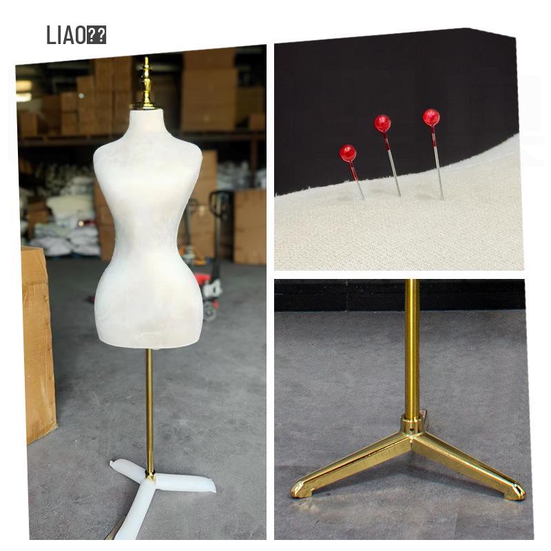 Plus Size Fabric Half-Body Mannequin with Pinned Design for Women's Clothing Display