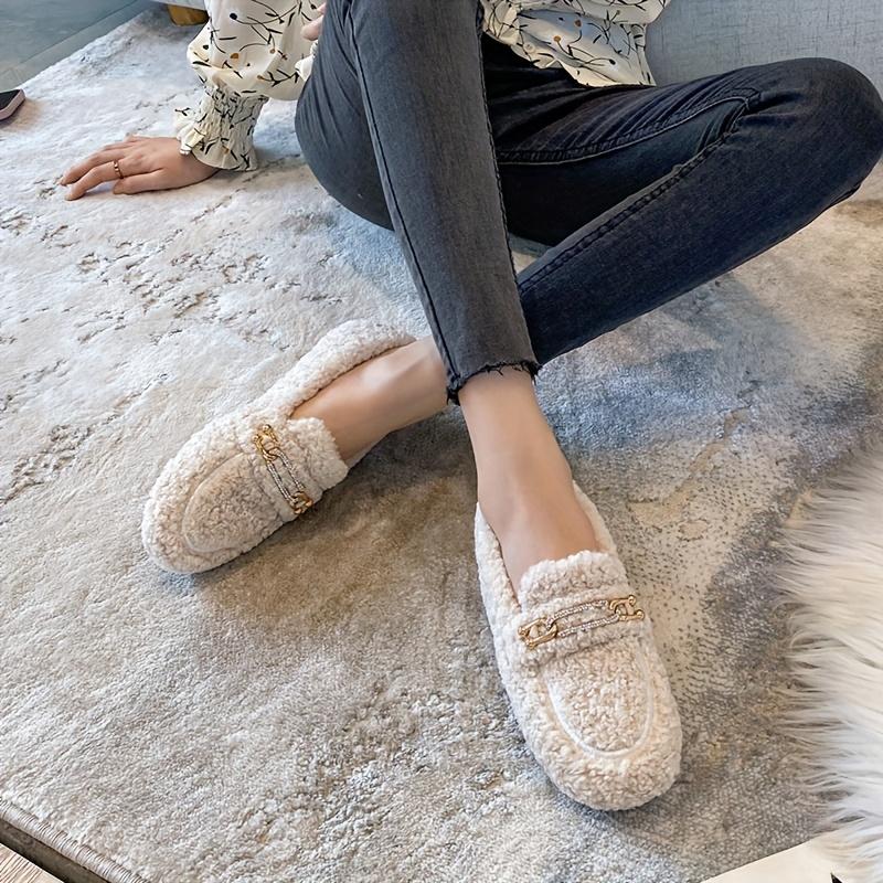 Nuova Moda Primavera/Autunno Stivali Slip-On da Donna Outdoor con Suola Chunky e Shearling - Stivali Bean Oversize Scarpe di Cotone