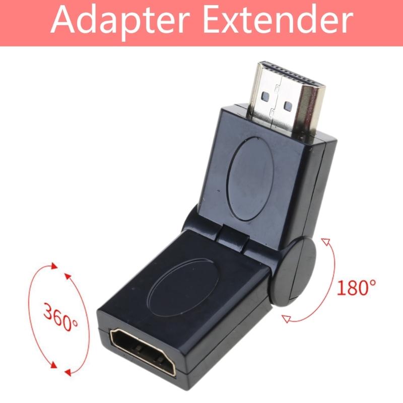 Male Female Flexible Right Angle Connector Swivel Adapter Extender 1080P (Male to Female)
