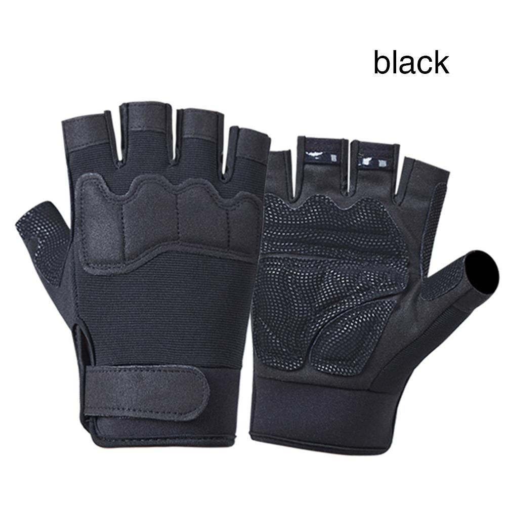 Tactical Gloves Fingerless Gloves for Men Riding Work Gear Anti Skid Camo Fleece Half Finger Gloves