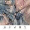 Sky Blue plus Pink Mixed Motled Marble Imitation Marble Craft Theme Comfortable Quilt Cover Set Ziper Design Machine Washable
