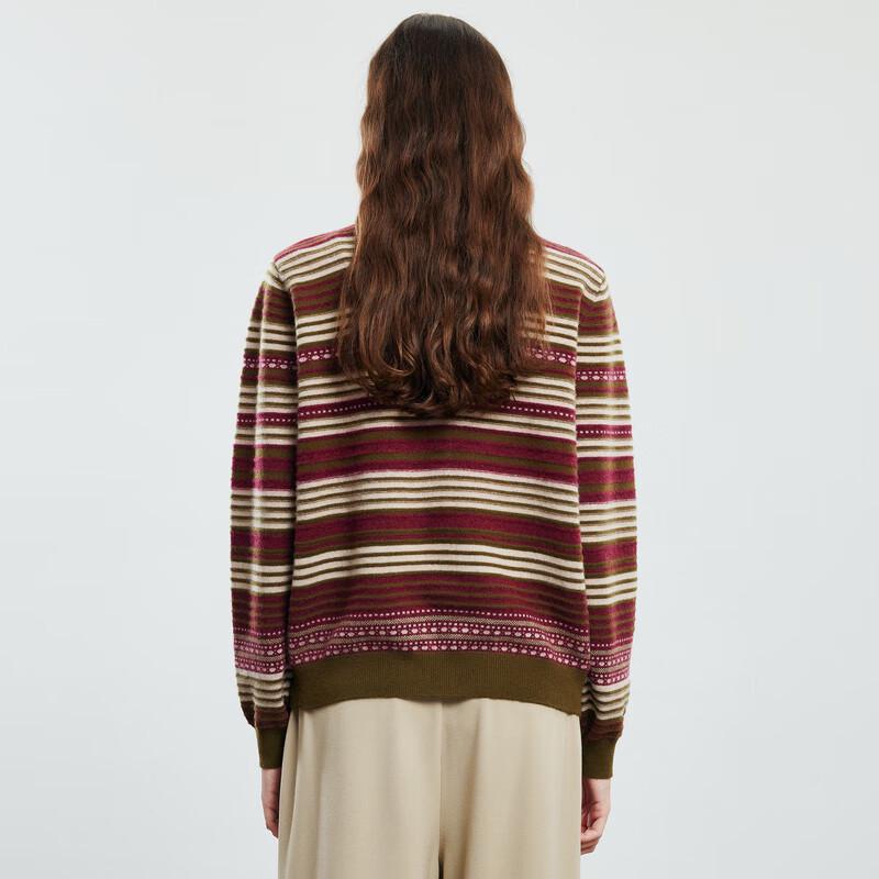 PALUOPO Autumn/Winter Retro Fair Isle Jacquard Cashmere Cardigan