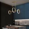 Copper Modern Led Chandelier For Living Room Dining Room Kitchen Decoration Gold Pendant Lamp Circle Ring Ceiling Hanging Lights