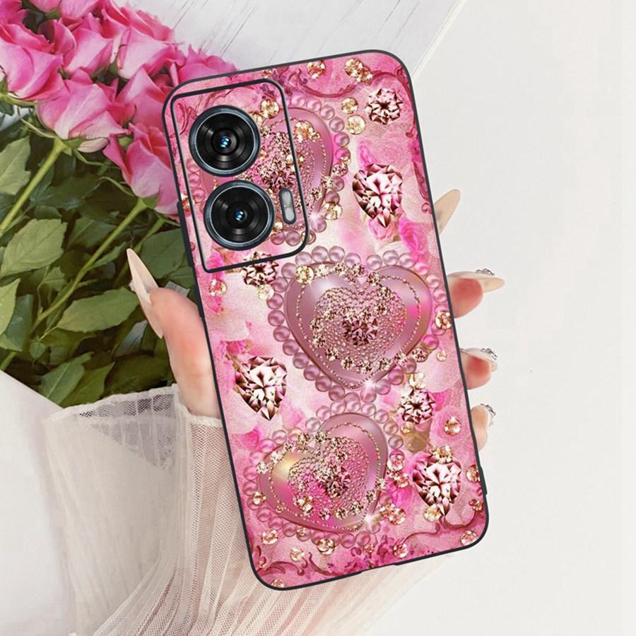 For Motorola Edge 50 Fusion Case XT2429-1 Soft TPU Flower Protective Phone Cases For Motorola G96 motog96 5G Fundas Cover Coque
