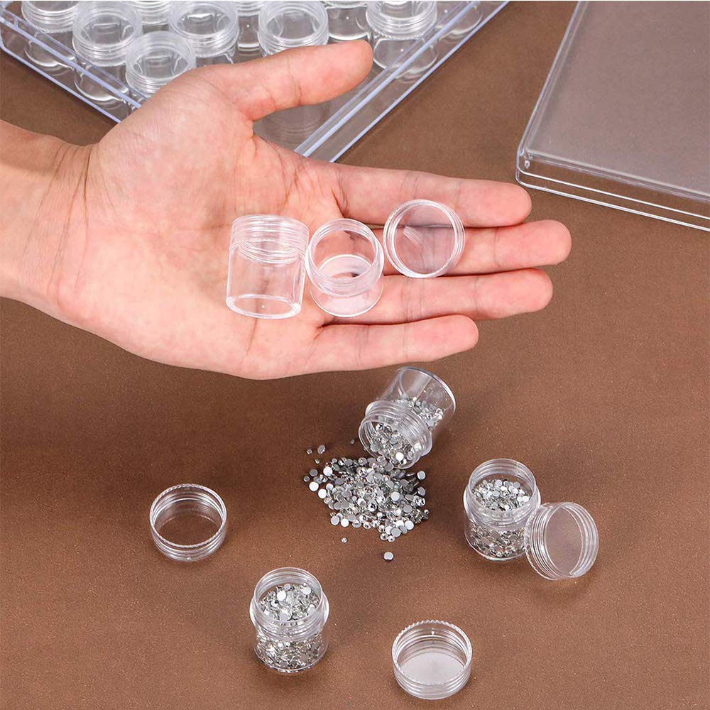 Kalolary 15ml Plastic Bead Storage Case, Bead Storage Box, Accessory Case, Cosmetic Refill Container, Cream Case
