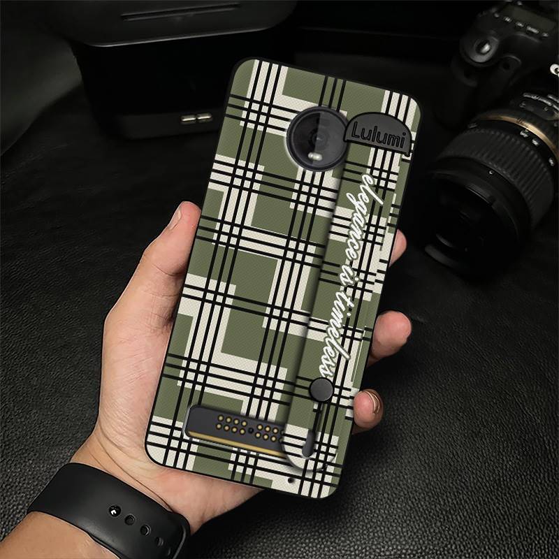 Simple Wrist Strap Phone Case For MOTO Z4 Play Fashion Design Back Cover Plain Color Personality Dirt-resistant Commerce