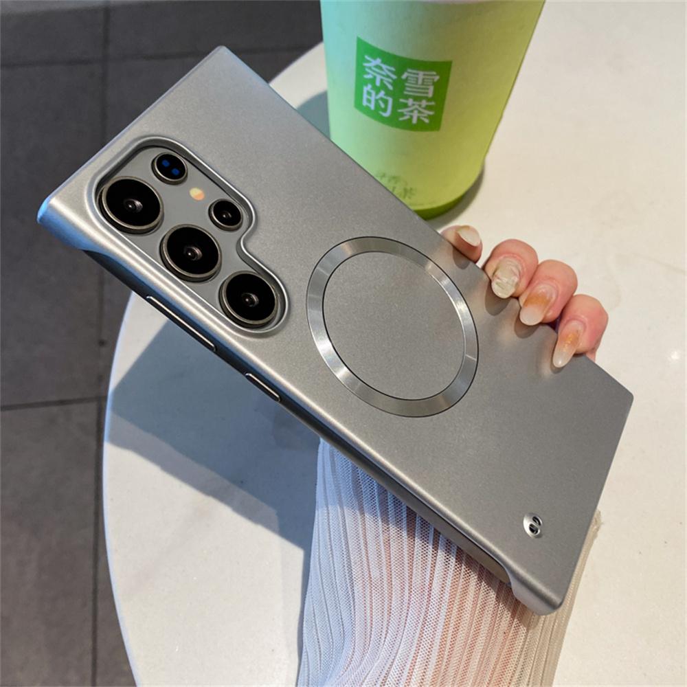 Luxury Magnetic For Magsafe Frameless Phone Case For Samsung S26 S25 S24 Ultra S22 S23 Plus Slim Metal Borderless Cover