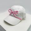 New Men Women Korean Bow Ribbon Baseball Hats Sunshade Niche Ins Breathable Snapback Caps Versatile Fashion Sweet Simple Student