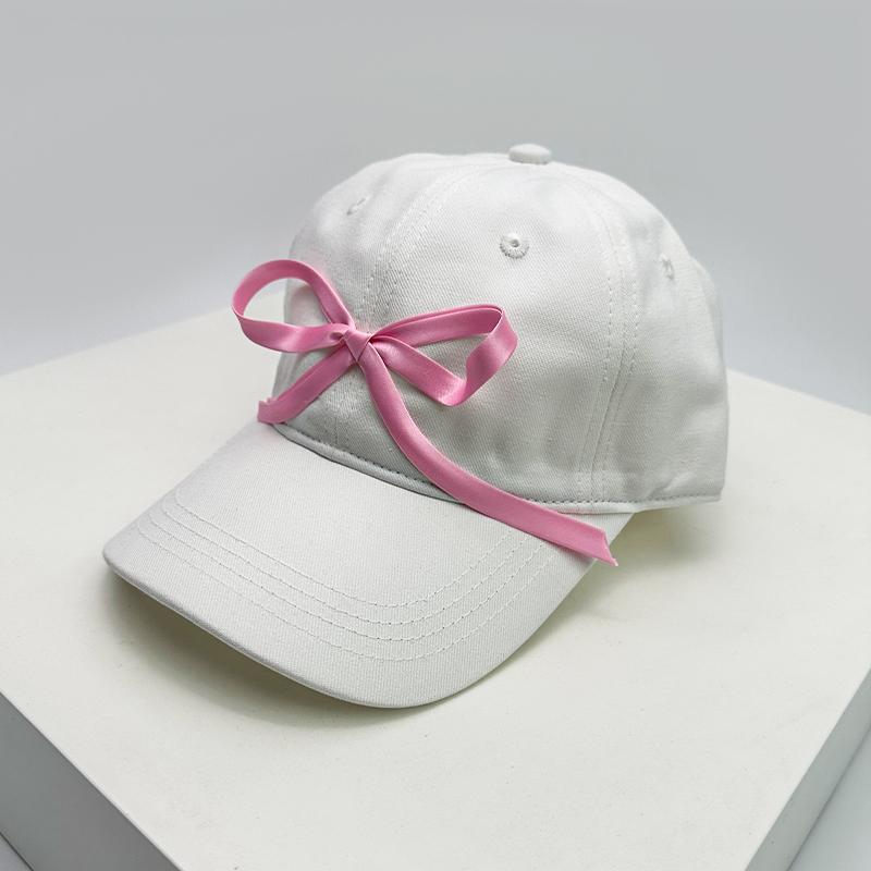 New Men Women Korean Bow Ribbon Baseball Hats Sunshade Niche Ins Breathable Snapback Caps Versatile Fashion Sweet Simple Student