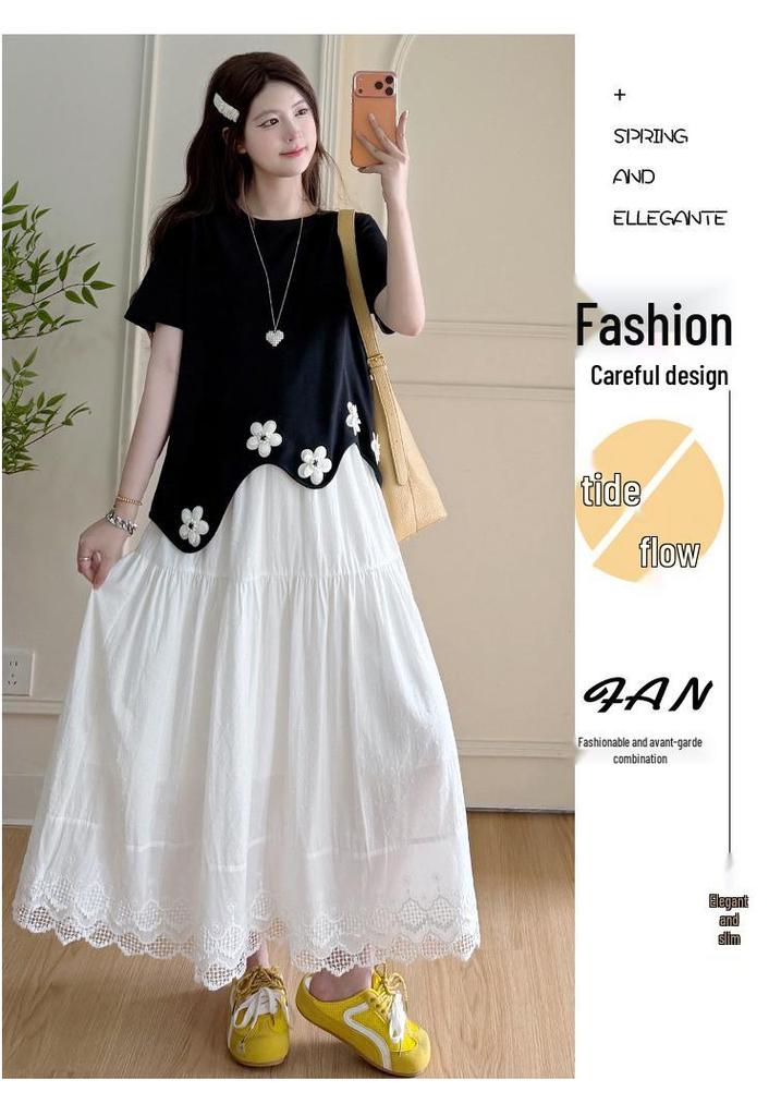 2026 Summer Floral T-shirt & Skirt Set: Versatile, Loose, Irregular Design