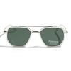 Peekaboo TR90 Polarized Sunglasses Men Retro Style Metal Square Sun Glasses for Women Double Bridge Driving Green Black Uv400