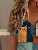 Damen Sommer V-Ausschnitt Kurzarm T-Shirt