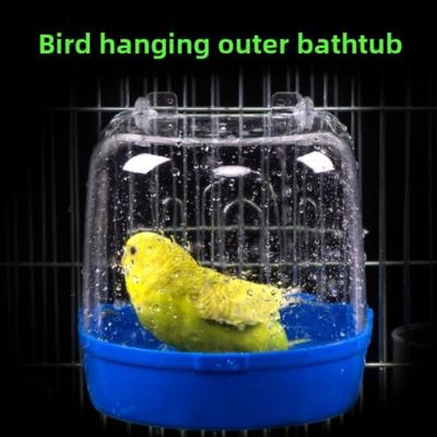 1pc Transparent Hanging Bird Hanging Bathtub, Parrot Cage Bird Bathtub, Clear View Bird Cage Accessories, Bird Bath Products