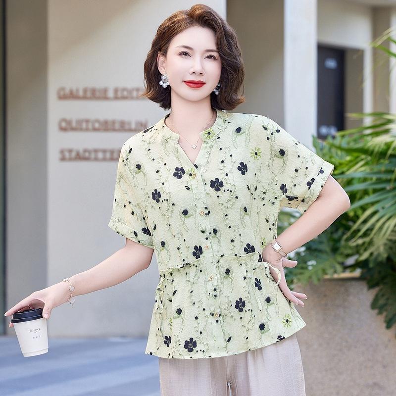 

2026 Summer Chiffon Blouse for Young, Middle-aged, and Elderly Women - Stylish and Comfortable XL